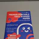 Glossy Sticker Paper Printable Vinyl for Inkjet Printer Adhesive White Decals Waterproof Quick Drying Tear Resistance Labels Letter Size 8.5x11 in for Craft,Scrapbook (25 Sheets)