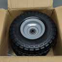 Wagon Wheel, 4.10/3.50-4 Tire, Gorilla Cart Tires Replacement, 10 Inch Solid Rubber, Gorilla Cart Wheels, Flat Free, Garden, Dolly, Barrow, Pressure Washer, Generator, 5/8” Axle Bore, 2 PK