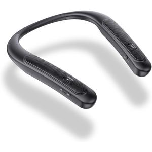 Neckband Bluetooth Speaker, Wireless Portable Bluetooth Speakers w/High Fidelity 3D Stereo Sound, 15 Hrs Playtime, 90g Lightweight, Wearable Speaker w/Built-in Mic for Home, Office and Outdoors