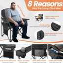 WEIDIORME 2 Pack Heavy Duty Oversized Camping Chair for Adults 400lbs w/Lumbar Support - Folding Chairs with Side Pocket, Cup Holder & Cooler Bag for Beach, Fishing, Lawn, Backyard Black