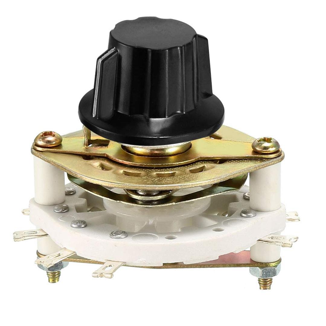 uxcell 2P3T 2 Pole 3 Position 1 Deck Band Channel Rotary Switch Selector with Plastic Knob