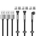 N. NETDOT Gen12 Micro USB and USB-C Magnetic Charging Cable [6.6ft,3 Pack Black], Fast Charging Data Transfer Cable Compatible with Smartphones,Headphones,Kindle and More