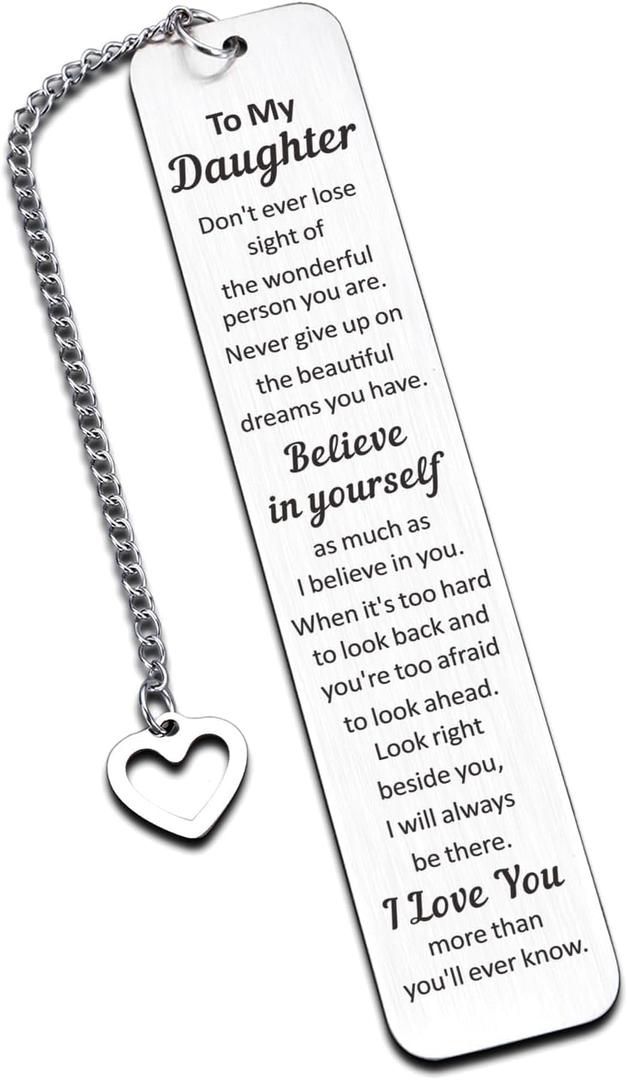 2 x Daughter Gifts from Mom Dad, Stocking Stuffers for Teen Girls Birthday Gifts for Daughter Bookmarks for Reading Women Valentines Graduation Gifts for Girls 21th 18th Birthday Gifts