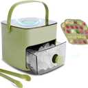 Ice Cube Tray with Lid & Bin Ice Maker for Freezer Ice Trays Ice Container- Ice Molds for Whiskey, Cocktail, Coffee Drinks, Beer with Ice Tongs Kitchen Gadgets Tools (Green)