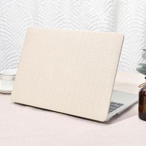 Seorsok Compatible with MacBook Air 13 Inch Case 2022-2018 Release A1932 A2179 M1 A2337 Touch ID,Elegant Leather Plastic Hard Shell Case with Keyboard Cover,Beige Woven Fabric Design : Electronics