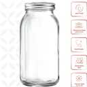 GLING [1 Count 64 oz. Wide-Mouth Glass Mason Jars with Metal Airtight Lids and Bands 2 Quart Large For Preserving, & Meal Prep