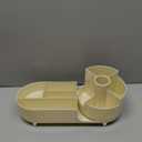 Makeup Organizer Countertop Rotating Makeup Organizer for Vanity Large Capacity Cosmetic Display Case with Makeup Brush Holder Cosmetic Organizer CountertopCream (1 Tier)