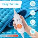 Boileau Electric Heating Pad for Back Pain and Period Cramps Relief, 17"x33" Extra Large XXXL, 3 Heating Levels Heat Pad with 2-Hour Auto Shut Off, Gifts for Women and Mom, Blue