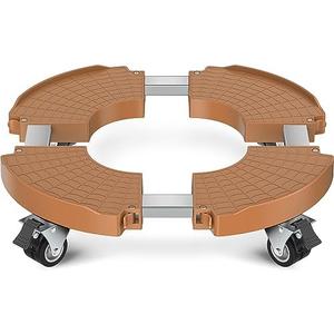 VANCASTLE Plant Caddy with Lockable Wheels Heavy Duty 450lbs Capacity, 15-22 Inch Adjustable Plant Stand with Wheels Rolling Base, Plant Dolly for Flower Pot Mover Indoor Outdoor, Khaki, 1 Pack