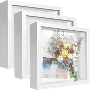 10x10 Shadow Box Frame Display Case with Letter Stickers, 3D Picture Frame, Display Case Box for Memorabilia, Baby Items, Wedding Memories, Crafts, Tickets and Photos (3Pcs-White, 10x10) 10x10 Shadow Box Frame Display Case with Letter Stickers, 3D Picture Frame, Display Case Box for Memorabilia, Baby Items, Wedding Memories, Crafts, Tickets and Photos (3Pcs-White, 10x10)