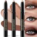 3 PCS Cream Eyeshadow Sticks Set - Highly Pigmented, Long-Lasting & Creaseproof Matte Glitter Eye Shadow Sticks, Easy Blendable Shimmer Eye Highlighter Pencil, Daily Makeup for Women - Set A