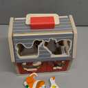 Melissa & Doug Take-Along Wooden Toy Barn, 11-Pc Portable Toddler Playset with Farm Animals & Pop-Up Roof, Preschool Learning Toys for Girls & Boys 2+