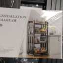 Kitchen Bakers Rack with Power Outlet,With pegboard Bakers Racks, Free Standing Kitchen Storage Shelf Rack, for Living Room, Dining Room, Coffee Bar(Black, 15.75x25.2x55)