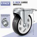 KEDSUM Moving Dolly with 5" All Terrain Wheels, 2000LBS Heavy Duty Dolly Cart with 100% Thicken Steel Frame, Expandable Furniture Dolly Up to 43.7" Wide, Used for Heavy Appliance, Building Materials