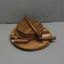 HURZMORO 4 Tier Round Cupcake Tower Stand for 50 Cupcakes,Wood Cake Stand with Tiered Tray Decor,Farmhouse Tiered Tray Decor,Cupcake Display for Birthday Graduation Baby Shower Tea Party