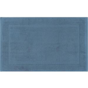 uxcell Towel Cotton Banded Bath Mat, Reversible Step Out Soft Plush Bath Rug Absorbent Rug for Hotel Spa Bathtub Mat 20" x 32" Dark Blue