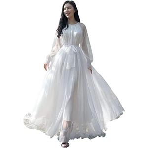 Women Long Dress Women O Neck Summer Maxi Dress Vintage Party Long Sleeve Dress