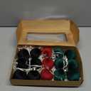 Christmas Tree Ornaments Set Velvet Balls, 15pcs Shatterproof Christmas Bulbs Ornaments for Xmas Tree Decorative Hanging, Vintage Flocked Decoration, 58mm, 2.3in, Multicolor Green Red Black