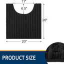 Smiry Bathroom Toilet Rugs U Shaped 20x20, Extra Soft Absorbent Non Slip Rubber Backing Chenille Contour Bath Rugs for Toilet, Machine Washable Contoured Bath Mats, Black