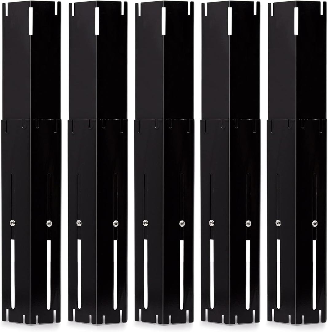 Universal Adjustable Grill Heat Plates/Heat Tents/Burner Covers/Heat Deflectors/BBQ Grill Heat Shields/Grill Cover Plates/Grill Diffuser for Gas Grill, Porcelain Steel Grill Replacement Parts (5-Pack)