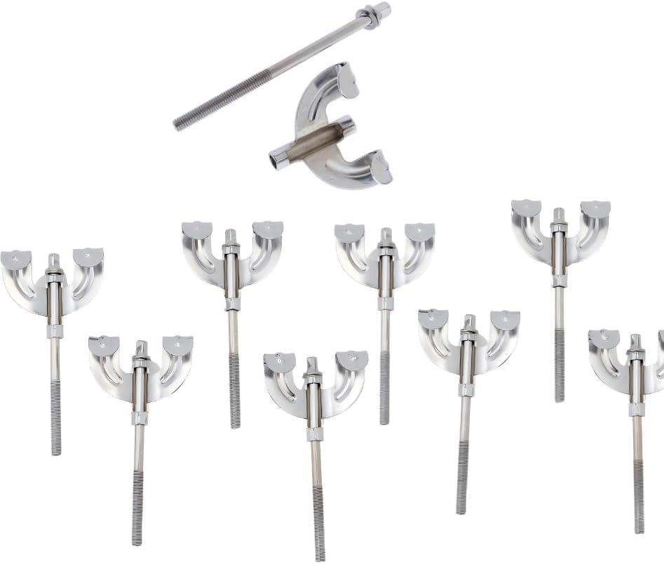 8-Piece M6 Chrome Drum Hardware Pack - Tension Rods, Lugs & Claws Set | Replacement Accessories for Bass/Snare Drums | Drum Set Accessories with Washers & Screws (11x5.4cm, 1mm Thread Pitch)