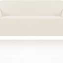 PrinceDeco Stretch Sofa Slipcover 1 Piece Sofa Cover for 3 Cushion Couch Furniture Protector/Cover Couch with Elastic Bottom Soft and Durable Sofa Cover Pet Protector (Sofa, Cream)