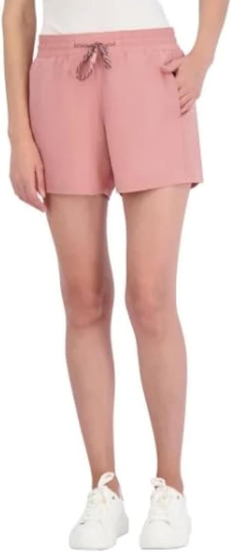 Pacific Trail Ladies' Elastic Waist Band Side Pockets Casual Shorts (X-Large, Vintage Pink)