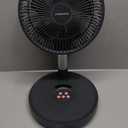 Primevolve Portable Rechargeable Oscillating Fan, Battery Operated Fan Adjustable Height, USB Home Office Outdoor Camping Travel, Dark Gray 10"