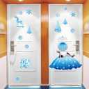 2 x PHOGARY Magnetic Winter Cruise Door Decorations, 17pcs Funny Let It Snow Refrigerator Magnets for Winter Wonderland Party Carnival Cabin Metal Door Fridge Decor