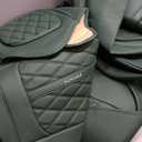 Luxury Green Leather Full Coverage Car Seat Covers, 5 Seats, Universal Fit for Cars, Trucks, Sedans
