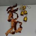 Christmas Wreath Bow: Large Design, Rustic Bells Sound, Vintage Knot for Tree Cup, Farmhouse Christmas Front Door Decoration, Holiday for C (Yellow)