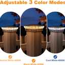APONUO Solar Post Cap Lights for 4x4 Wood &Vinyl Posts, 3 Light Modes & 800mAh Battery, IP65 Waterproof Rugged Unibody, Solar Outdoor Lights for Fence, Deck & Patio (Black, 12 Pack)