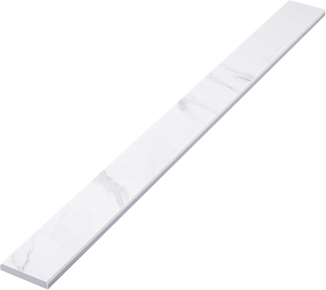 White Marble Threshold 4x48x5/8 Inch Marble Window Sill Shower Curb Top Tile Door Transition Bathroom Vanity Backsplash for Shower Pan System Jambs Fireplaces(Classic Style)