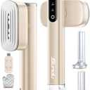 Travel Steamer for Clothes,Sundu Portable Handheld Garment Steamer,15s Fast Heat-up,2 Water Tanks (180 ml&100 ml),Steamer Ironing Gloves,45 Minutes of Continuous Ironing for Home,Travel(Pale Gold)