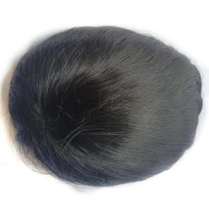 Toupee Hair for Men Poly Skin Human Hair PU Hair Toupee System Base Size 6x8 inches Natural Black