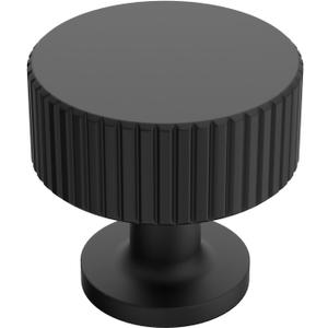 Alzassbg 10 Pack Matt Black Cabinet Knobs, 1.1 Inch(28mm) Diameter Cabinet Handles Kitchen Hardware for Cabinets and Drawers AL6095MB (Single Hole Knobs)