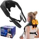 SORUDEL Neck Massager Roller with Heat Shiatsu Deep Tissue Kneading Massager Neck and Back Massager Gift for Mom Dad Christmas Black