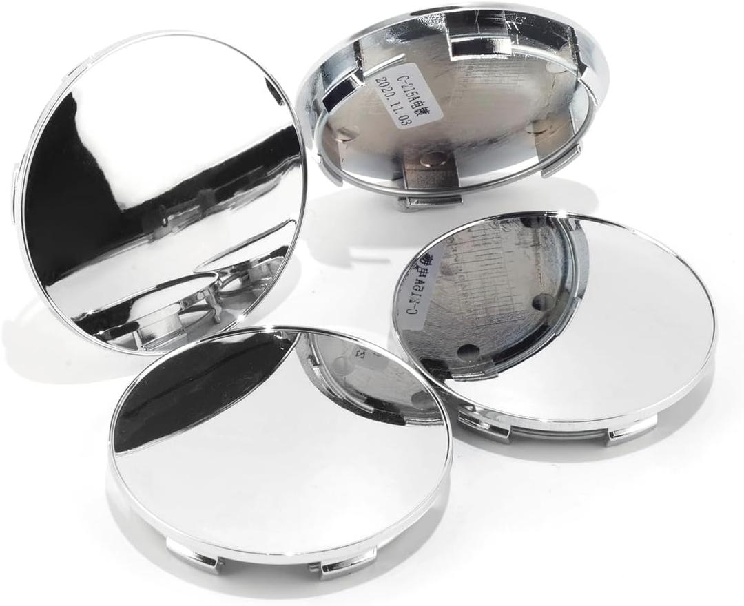 2.6in Wheel Center Caps 66mm ABS Plastic Wheel Center Hubcaps 4Pcs Center Cover Replacement, Chrome
