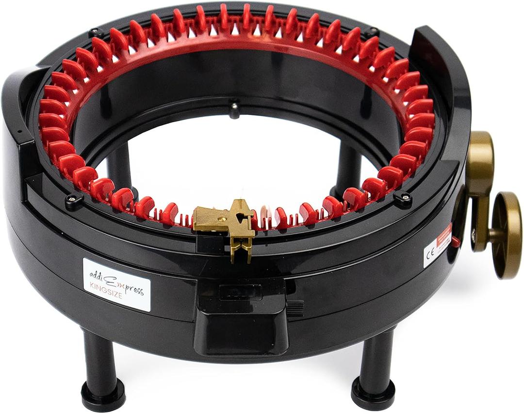 addiExpress King Size Knitting Machine, 46 Needles Circle Knit Loom Machine with Row Counter and Hand Crank, Black, 17.7 Inch