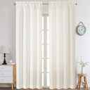 Chyhomenyc Linen Curtains 96 Inch Length 2 Panels, Faux Linen Textured Semi Sheer Airy Light Filtering Soft Privacy Farmhouse Curtain Drapes for Living Room Bedroom, Each 40" Wx96 L