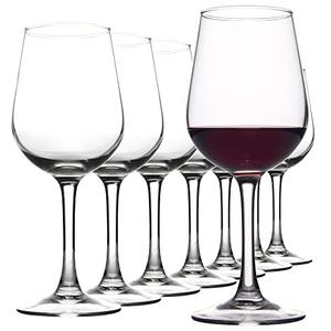 FAWLES Fully Tempered Wine Glasses, Shock Resistant Wine Glass Set for Red or White Wine, Dishwasher Safe Stem Glasses for Restaurants, Bars, Home (Set of 8, 15.5 oz)