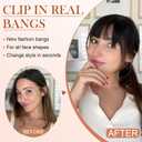 3 x Bangs Hair Clip in Bangs,100% Human Hair Fake Bangs Clip on Bangs Blonde,Faux Bangs Clip in Hair Extensions,French Bangs Fringe With Temples Hairpieces Curved Bangs for Daily Wear