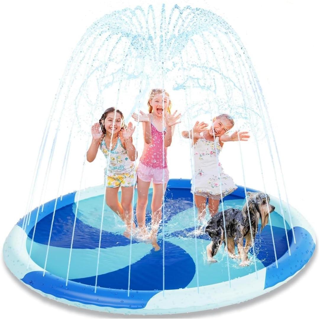 Sebor Splash Pad for Toddlers, 77" Sprinkler for Kids, Thicken Baby Pool Water Mat, Fun Summer Outdoor Water Toys for Toddlers 4-6, Multi