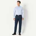 Amazon Essentials Men's Regular Fit Long Sleeve Wrinkle Resistant Stretch Dress Shirt (Blue White Pinstripe)