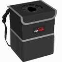 EPAuto Waterproof Car Trash Can with Lid and Storage Pockets, 2.5 Gallon, Black
