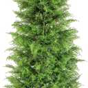 72" Artificial Cedar Topiary Tree One Set, 6FT SEVENLOVE Potted Cedar Tree Topiary Artificial Plant Shrub for Front Porch Home Office Decor (6FT)