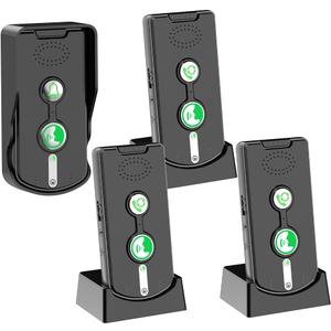 2 Way Wireless Doorbell Intercom Indoor Outdoor, Long Range Door Intercoms System for Home with Waterproof Cover Rechargeable Battery,30 Days Long Standby Time 5 Level Volume Adjustment4 Pack