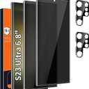 Arshek 1 Pack Galaxy S23 Ultra Privacy Screen Protector, 9H Tempered Glass, Ultrasonic Fingerprint Support, 3D Curved, HD Clear AntiSpy Film for Samsung S23 Ultra 5G Glass Screen Protector