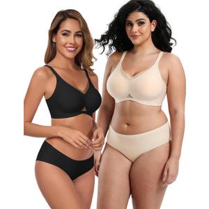 Jelly Bras for Women No Underwire Mesh Wireless Crossover Bra Seamless Full Coverage Lift T Shirt Sleep Bralettes (X-Large, Mesh Neck-black + Skin)