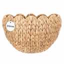 Wicker Wall Basket, Scalloped Wall Basket Natural Water Hyacinth, Hanging Baskets for Organizing and Decor, Woven Storage Baskets for Door Mounted Entryway Flower Mail Plant Nursery